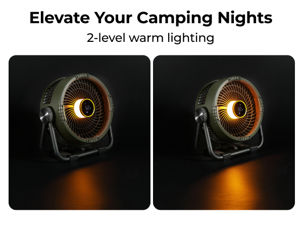 Battery Powered Fan with 2-level Lighting