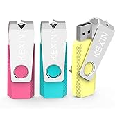 KEXIN Flash Drive 64GB 3 Pack USB Flash Drive 64 GB Thumb Drive USB Drive Bulk Jump Drive Swivel ...