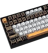 GEKUCAP Black and White Manga Keycaps, 150 Keys Anime Style PBT keycaps, Dye-Sublimation Cherry P...