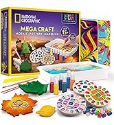 National Geographic Mega Arts and Crafts Kit for Kids – Mosaic Kit, Marbling Paint Kit &amp; Air Dry ...