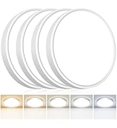 4PACK Flush Mount LED Ceiling Light Fixtures 5 Color Temperatures in One &amp;100W Equivalent Flat Ba...
