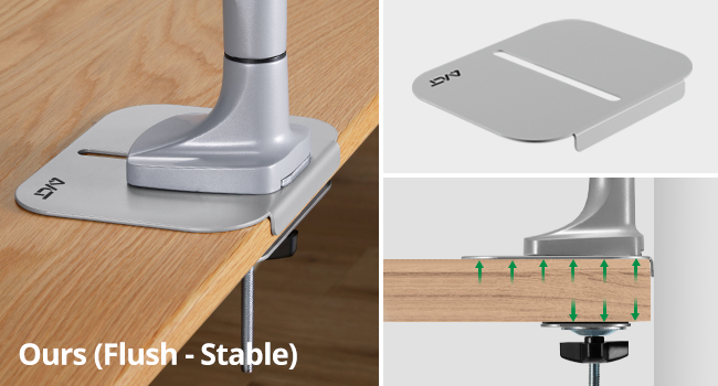 our design can allow a flush grommet setup for a more stable setup