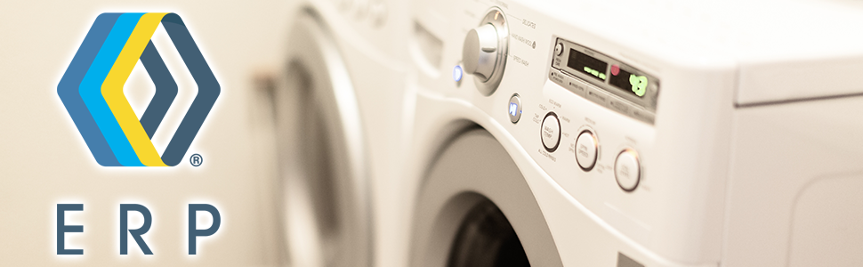 Close up view of dryer with ERP logo