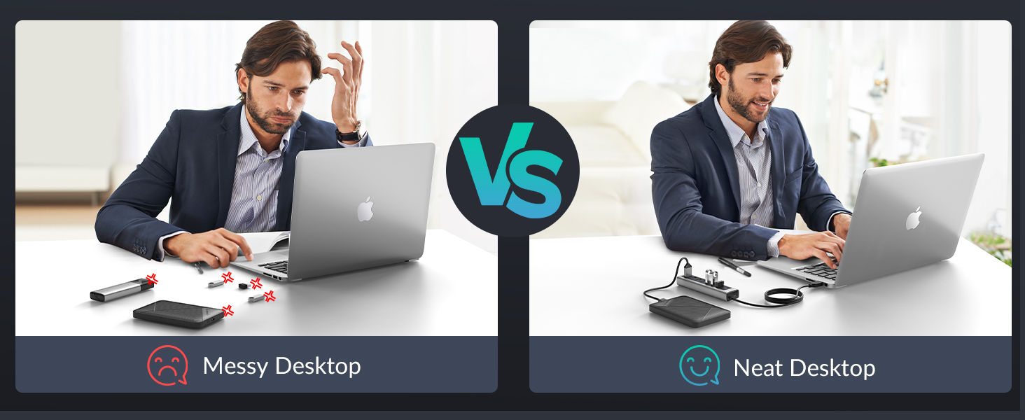 gigimundo gm7u 7 ports usb 3.0 hub with usb c power port for pc laptop mac-05