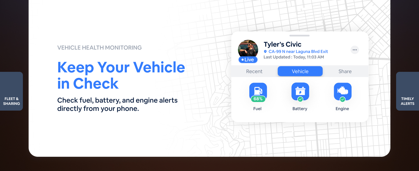 OBD2 GPS Tracker for Vehicles - Car Tracker Device Hidden with Vehicle Location
