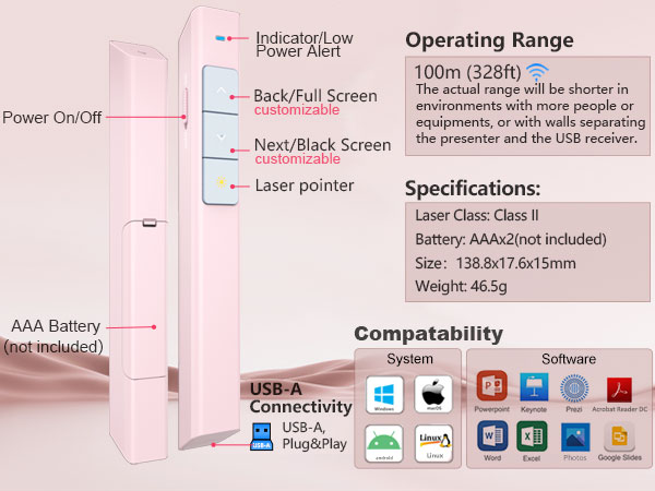 NORWII N26 Long Control Range Presentation Clicker_details_05_CUSTOMISA