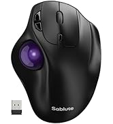 SABLUTE Wireless Trackball Mouse with 5-Level DPI, Ergonomic Mouse Wireless 2.4G Plug-and-Play fo...