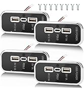 Gibbab 3 Ports 12V RV USB Outlet 45.5W, 4PCS PD3.0 Type-C Quick Charge & Dual USB A Port 3.1A Pan...