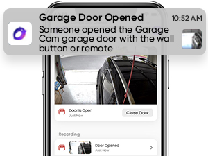 Push real-time notifications for your garage door so you know when it has been opened or closed