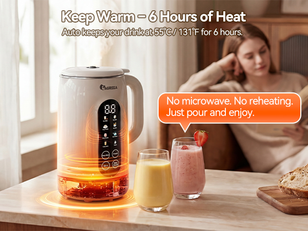 6-hour keep warm for lasting freshness