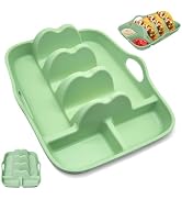 Reusable Taco Holder Plates Silicone Taco Holder with Handle &amp; Dividers for Hard/Soft Taco - Each...