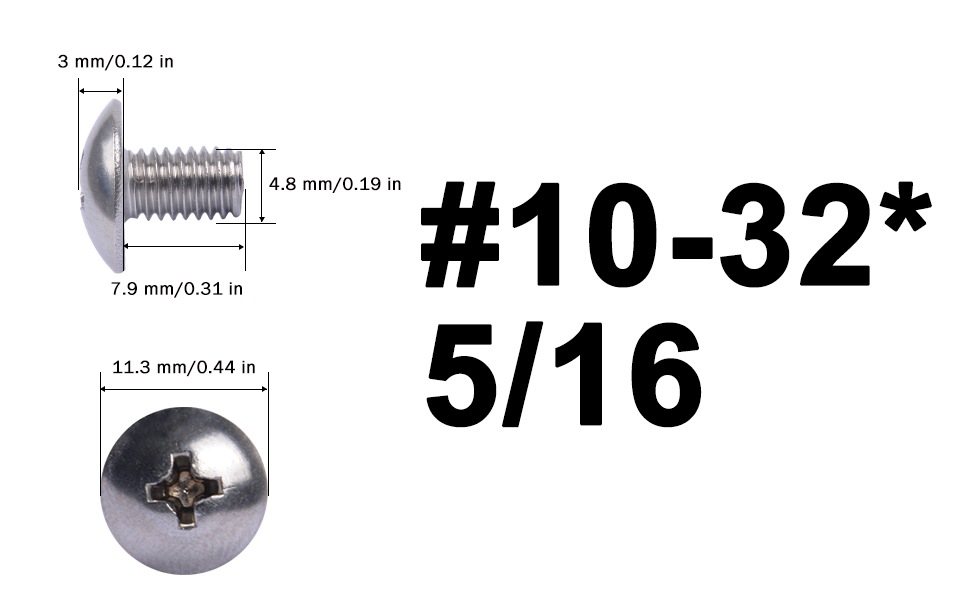#10-32 x 5/16" Pan Head Screws