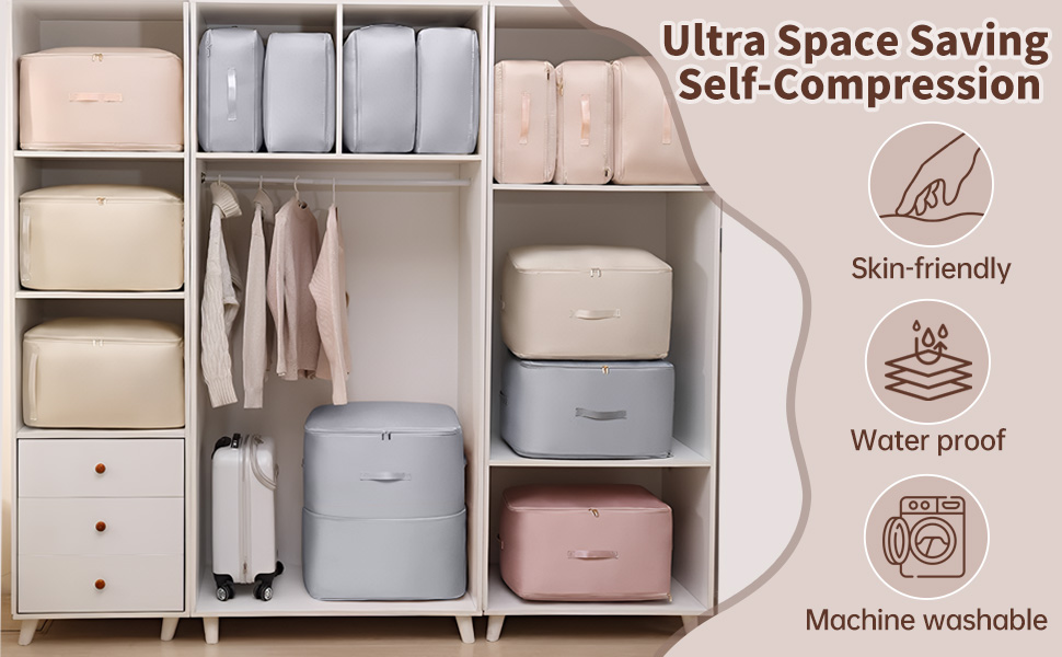 vacuum compression storage box for winter coats space saver