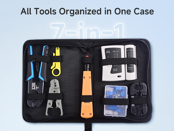 Cable Matters 7-in-1 Network Tool Kit with RJ45 Ethernet Crimping Tool, Punch Down Device