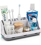 GFWARE Marble Bathroom Countertop Organizer - Detachable 7 Slots Kids Electric Toothbrush and Too...