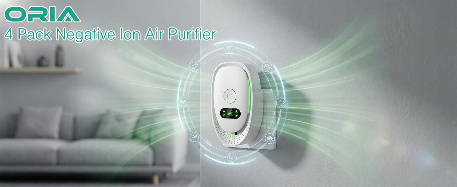 Plug-In Air Purifier, 4 Pack Negative Ion Air Ionizer