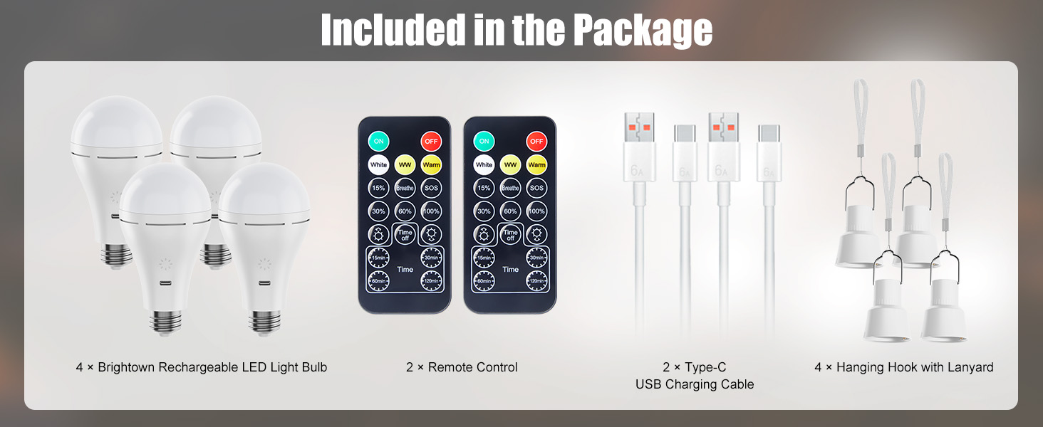 Brightown Rechargeable Light Bulb with Remote