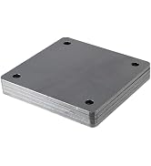 6" x 6" Steel Plate with Holes – 3/16" Thick, 4-Pack Square Steel Base Plates with Pre-Drilled Ho...