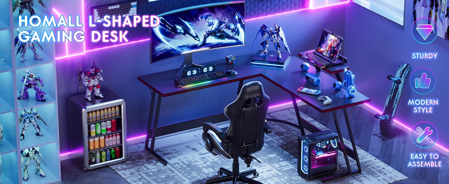 homall l-shaped gaming desk