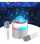 MOMOHO Karaoke Machine, Mini Portable Bluetooth Speaker Wireless with 2 Wireless Mics for Adults ...