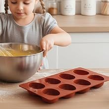 Egg Shape Silicone Molds, 8-Cavity Food-grade Baking Mold 