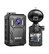BOBLOV KJ23Pro 2K Body Camera, 128GB Body Cams with Night Vision, 4000mAh Battery for 15 Hours Co...