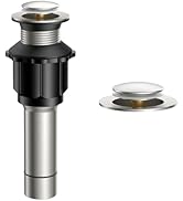 FORIOUS Bathroom Sink Drain Without Overflow, Pop-up Drain Assembly with Detachable Basket Stoppe...