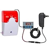 12V High/Low Temperature Monitor, Temperature Sensor with 5M Waterproof Probe, 0~120dB Adjustable...