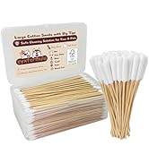 Eyxformula 400 Pcs Long Cotton Swabs for Dogs and Cats – 6 Inch Bamboo Sticks with Soft Cotton Bu...