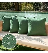 MIULEE Pack of 4 Decorative Outdoor Throw Pillow Covers Linen Waterproof Pillow Covers Farmhouse ...