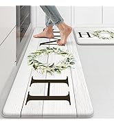 KIMODE Farmhouse Kitchen Mat 2PCS Anti Fatigue Kitchen Rugs Non-Skid Waterproof Kitchen Floor Mat...