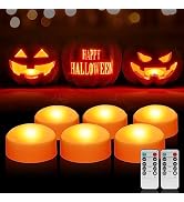 LUNSY LED Flameless Jack-O-Lanterns, Blinking Battery Operated Lights with Remote Control and Tim...