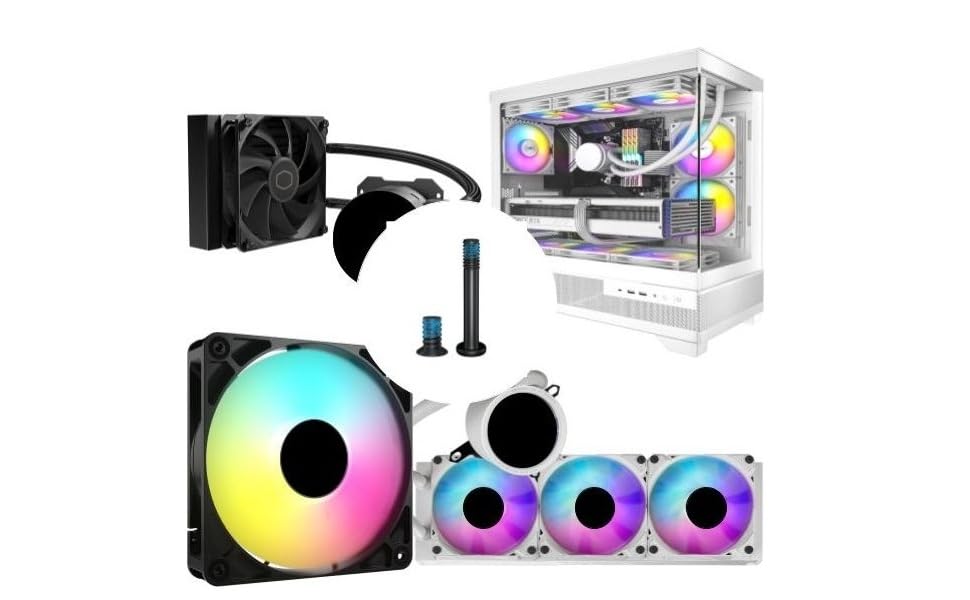 PC cooler mounting screws compatible with 120mm 140mm 240mm 360mm AIO radiators and Corsair fans