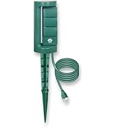 OSKOS Outdoor Power Stake, 3 Grounded Outlets with 180º Rotating Function and Safety Cover, 6FT C...