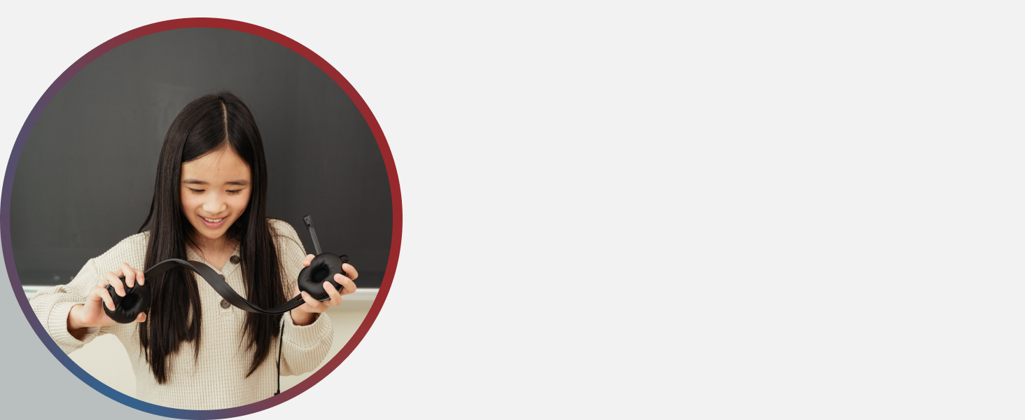 The AC-5002 being twisted by a child, testing the durability of the headban