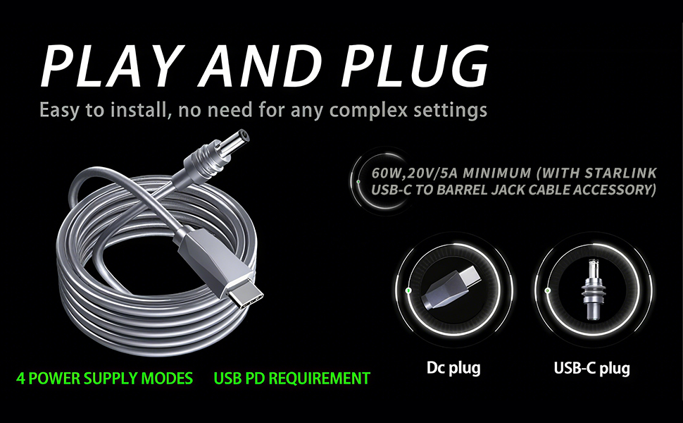 Starlink Mini Car Adapter 10FT