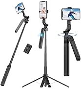 Extendable Auto Face Tracking Tripod 360° Rotation - 71" Phone Tripod Selfie Stick for iPhone And...