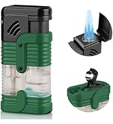 Kantion Torch Lighter Triple Jet Flame Butane Torch Lighters Refillable Butane Gas Lighter Windpr...
