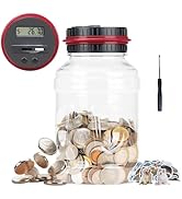 Totola Digital Counting Piggy Banks for Adults, 1.8L Capacity Coin Bank with LCD Counter Display,...