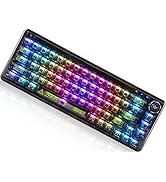 ZDawnn Transparent keycaps Mechanical Gaming Keyboard.68keys with RGB Backlit. Bluetooth/2.4Ghz W...