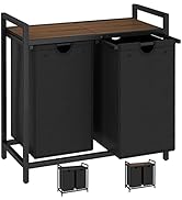 LAATOOREE Laundry Hamper, Two-Color 2 × 48L Laundry Basket with 2 Removable Laundry Sorter Bags a...