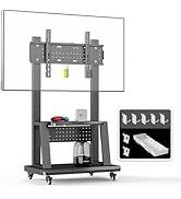 Mobile TV Stand Rolling TV Cart with Wheels for 32-75 Inch Flat/Curved Led/LCD/OLED Portable Floo...