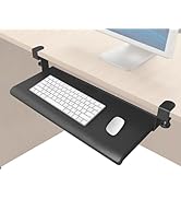 Max Smart Clamp On Keyboard Tray Under Desk, Keyboard Drawers, Keyboard Platforms, 20inch, Easy A...