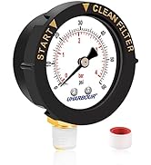 UHARBOUR 60psi Pool Filter Pressure Gauge, 2" Dial with Protection Case and 1/4"NPT Center Bottom...