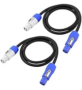 2 Pack Stage Light PowerCON Cable, 3 Pin 16AWG AC PowerCon Connector Cord Input to Output, 20A Po...