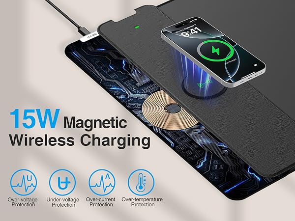 magnetic wireless charging mouse pad