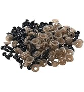 100 Pcs Plastic Safety Crochet Eyes,Craft Doll Eyes Black Safety Eyes, for Crochet Animal Crafts ...