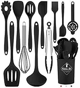 Pranski Kitchen Utensils Set-12 Pieces Silicone Cooking Utensils Set Dishwasher Safe 392°F Heat R...