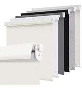 AOSKY No Drill No Tools Blackout Roller Shades Cordless Blinds for Windows, Free-Stop Shades, The...
