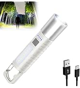 2026 Upgraded Powerful LED Flashlight, 180° Wide-Angle COB Work Light. 4 Modes, Zoom, Type-C Rech...